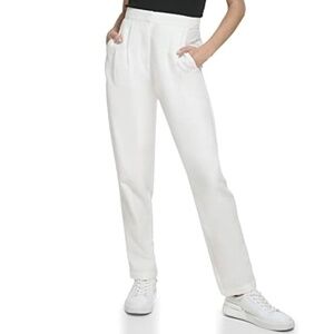 NWT Calvin Klein High Rise Pleated Dress Trouser Pants in White Sz. 16